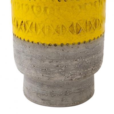  Bitossi Bitossi Vase Ceramic Gray and Yellow Impressed Signed