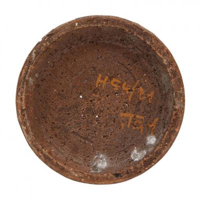  Bitossi Bitossi Vase Ceramic Incised Brown White Beaded Signed