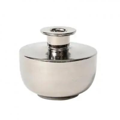  Bitossi Bitossi Vase Ceramic Metallic Platinum Silver