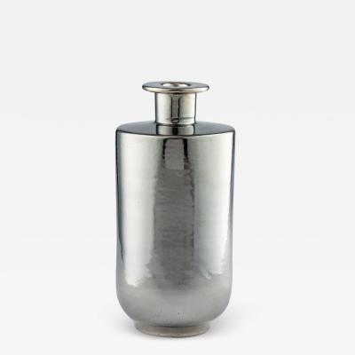  Bitossi Bitossi Vase Ceramic Metallic Silver Chrome