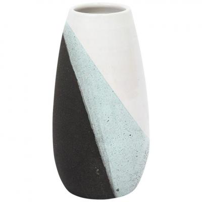  Bitossi Bitossi Vase Ceramic White Green and Black Signed