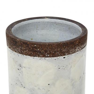  Bitossi Bitossi Vase Ceramic White and Brown Signed