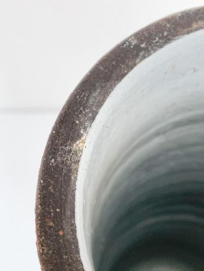  Bitossi Bitossi Vase Ceramic White and Brown Signed