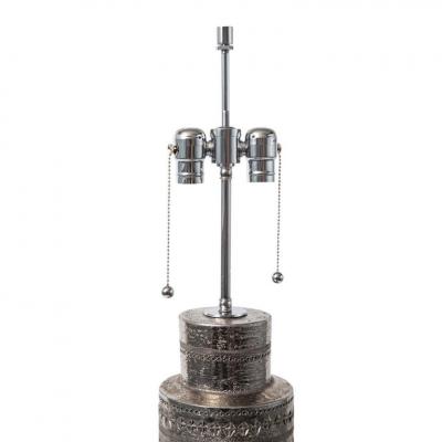  Bitossi Bitossi for Bergboms Table Lamp Ceramic Dark Silver Metallic Signed