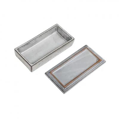  Bitossi Bitossi for Gumps Box Ceramic Gray Signed