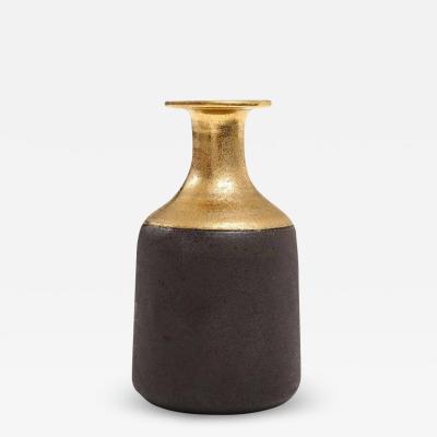  Bitossi Bitossi for Raymor Vase Ceramic Gold Matte Brown Signed