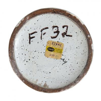  Bitossi Bitossi for Raymor Vase Ceramic White and Brown Signed