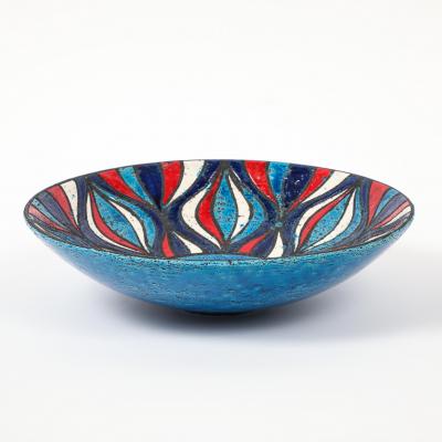  Bitossi Bitossi for Rosenthal Netter Bowl Ceramic Blue Onion Pattern Signed