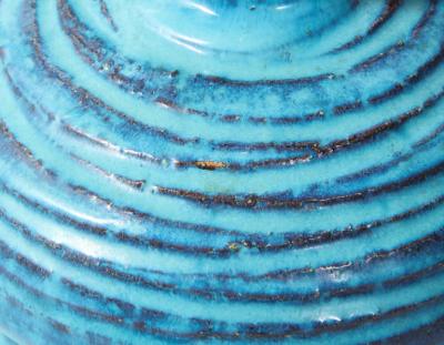  Bitossi Bitossi for Rosenthal Netter Vase Ceramic Blue Brown Ribbed