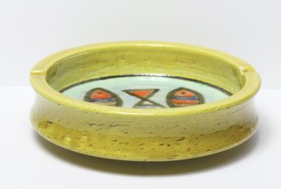  Bitossi Ceramic Bowl with Fused Glass Glaze by Aldo Bitossi 1960 Italy