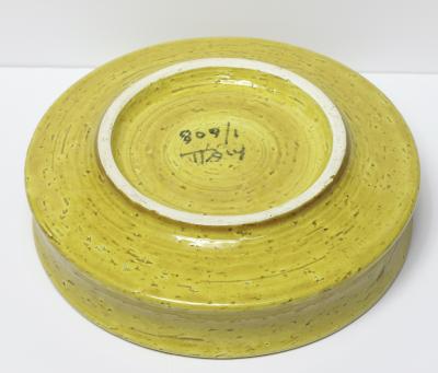  Bitossi Ceramic Bowl with Fused Glass Glaze by Aldo Bitossi 1960 Italy