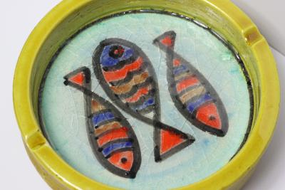  Bitossi Ceramic Bowl with Fused Glass Glaze by Aldo Bitossi 1960 Italy