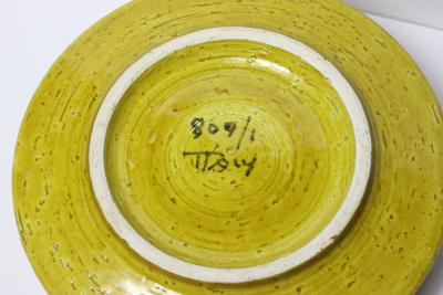  Bitossi Ceramic Bowl with Fused Glass Glaze by Aldo Bitossi 1960 Italy