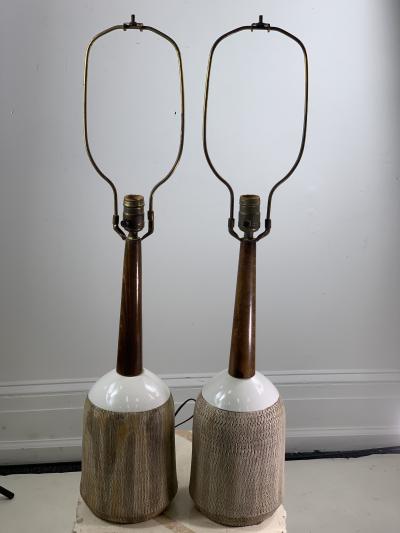  Bitossi ITALIAN MODERNIST PAIR OF BITOSSI POTTERY LAMPS
