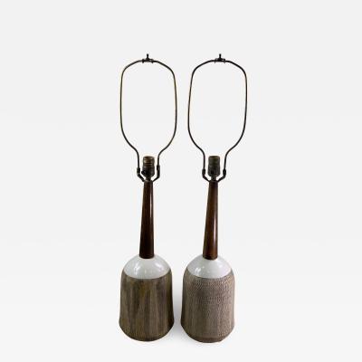  Bitossi ITALIAN MODERNIST PAIR OF BITOSSI POTTERY LAMPS