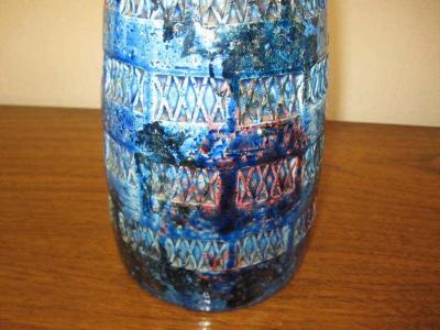  Bitossi Italian Blu Rimini Pottery Table Lamp by Aldo Londi Bitossi Mid Century Modern