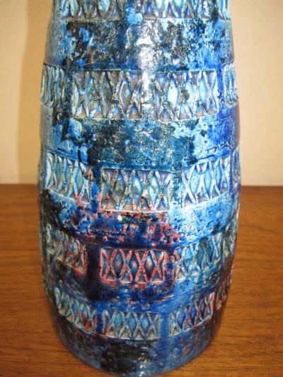  Bitossi Italian Blu Rimini Pottery Table Lamp by Aldo Londi Bitossi Mid Century Modern