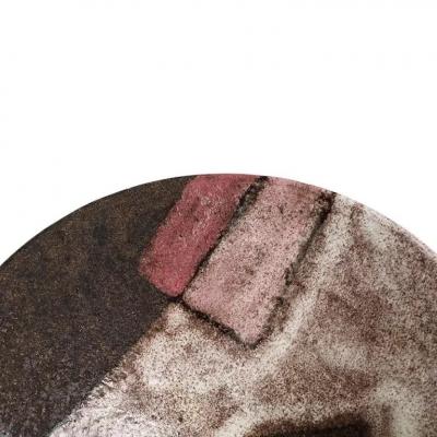  Bitossi Italian Ceramic Bowl Abstract Geometric White Blue Pink Signed