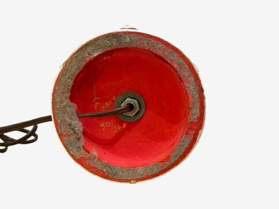 Bitossi Italian Modern Red Ceramic Table Lamp Italy 1950s