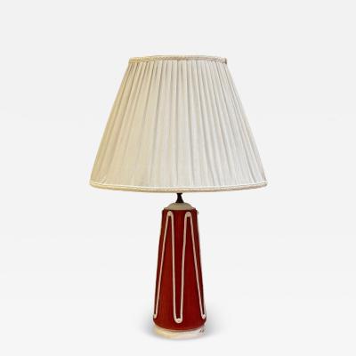  Bitossi Italian Modern Red Ceramic Table Lamp Italy 1950s