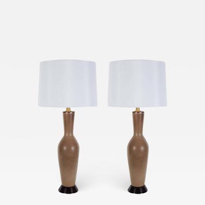  Bitossi Italian Tan Brown Speckled Glazed Lamps