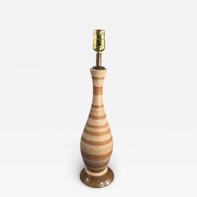 Bitossi MID CENTURY STRIPED BOTTLE SHAPED VOLCANIC GLAZE CERAMIC LAMPS IN BITOSSI STYLE