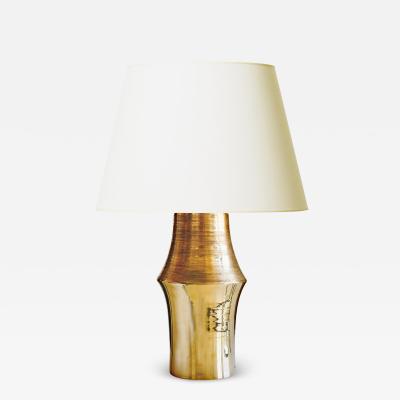  Bitossi Organically Modeled Lamp in Gold Luster by Bitossi for Bergboms