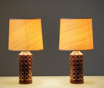  Bitossi Pair of Ceramic Table Lamps by Bitossi Miranda Sweden 1970s