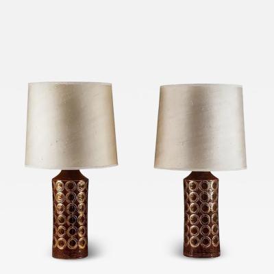  Bitossi Pair of Ceramic Table Lamps by Bitossi Miranda Sweden 1970s