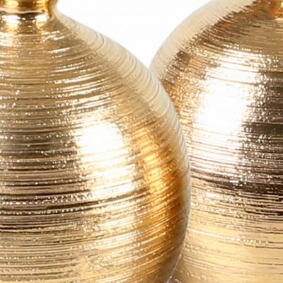  Bitossi Pair of Raked Gilded Lamps by Bitossi for Bergboms