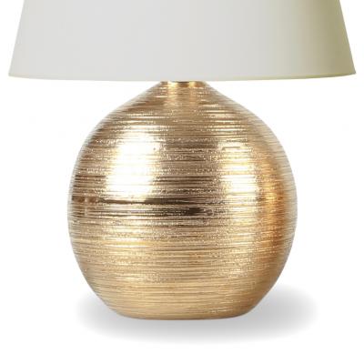  Bitossi Pair of Raked Gilded Lamps by Bitossi for Bergboms
