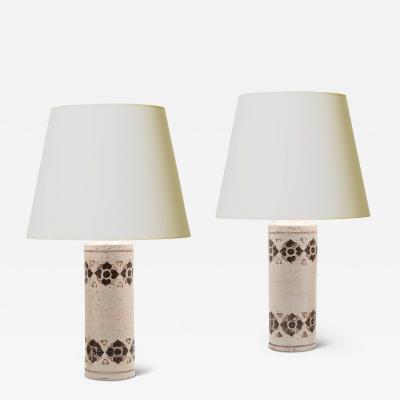  Bitossi Pair of Table Lamps by Bitossi Ceramiche for Bergboms Co 