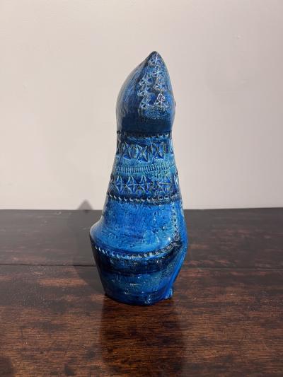  Bitossi Two Blue Glazed Bitossi Ceramic Cats