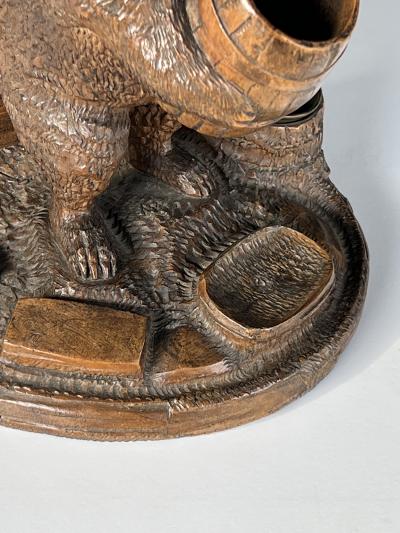 Black Forest 19th Century Black Forest Cigar Holder of a Bear Holding a Barrel