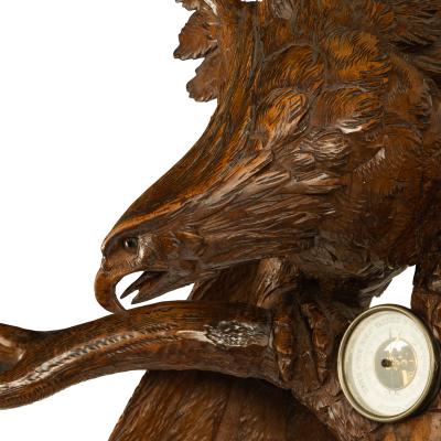  Black Forest An unusual Black Forest walnut eagle and chamois hall stand