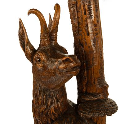  Black Forest An unusual Black Forest walnut eagle and chamois hall stand