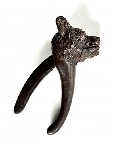 Black Forest Antique Swiss Black Forest Carved Wood Bear Nutcracker