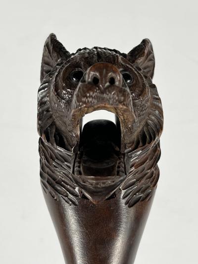 Black Forest Antique Swiss Black Forest Carved Wood Bear Nutcracker