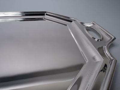  Black Starr Frost Antique American Art Deco Sterling Silver Tray in Fairfax Pattern