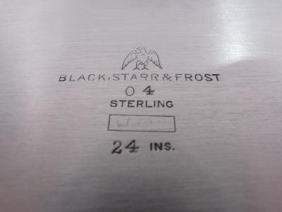  Black Starr Frost Antique American Art Deco Sterling Silver Tray in Fairfax Pattern