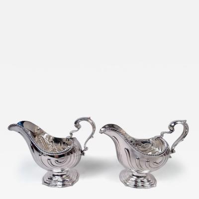  Black Starr Frost Pair of Black Starr Frost French Classical Louis XVI Gravy Boats