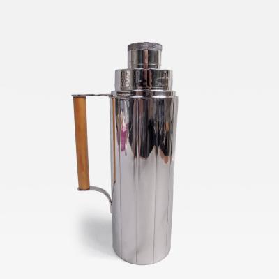  Black Starr Gorham American Art Deco Sterling Silver Cocktail Shaker with Bakelite Handle