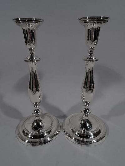  Blackinton Pair of Modern Georgian Sterling Silver Candlesticks by Blackinton