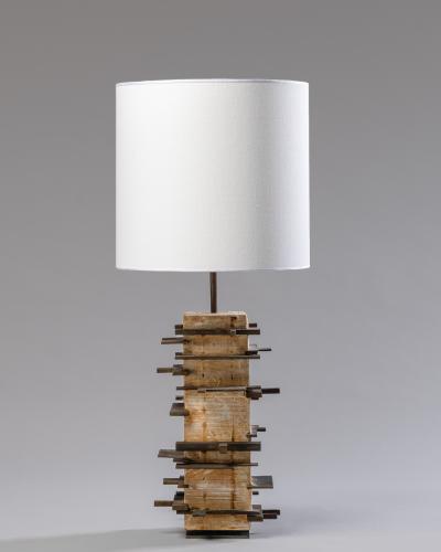  Blend Roma Brutalist handcrafted table lamp in plaster concrete and metal Italy 2020 