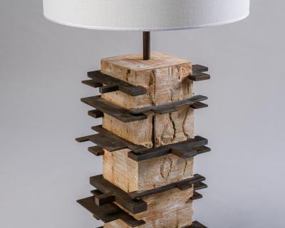  Blend Roma Brutalist handcrafted table lamp in plaster concrete and metal Italy 2020 