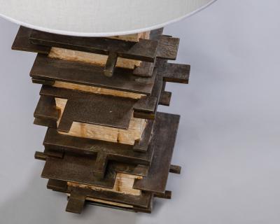  Blend Roma Brutalist handcrafted table lamp in plaster concrete and metal Italy 2020 
