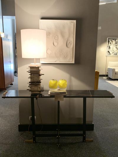  Blend Roma Brutalist handcrafted table lamp in plaster concrete and metal Italy 2020 
