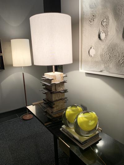  Blend Roma Brutalist handcrafted table lamp in plaster concrete and metal Italy 2020 