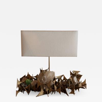  Blend Roma Handcrafted Sculptural Table Lamp in bronze and Quartz Italy 2019