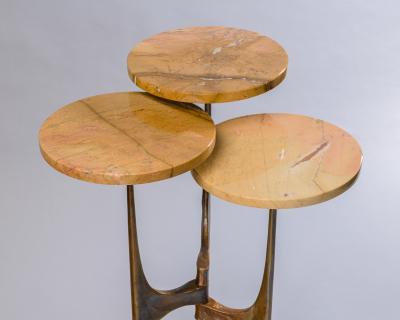  Blend Roma Handcrafted side table in bronze with multi level marble tops Italy 2022